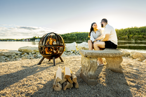 Enjoying a fire on the beach at Wilson's Coastal Club