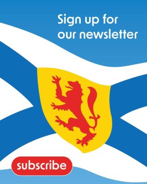 Graphic of Nova Scotia flag with text on it saying 'Subscribe' and 'NSGov News'. 
