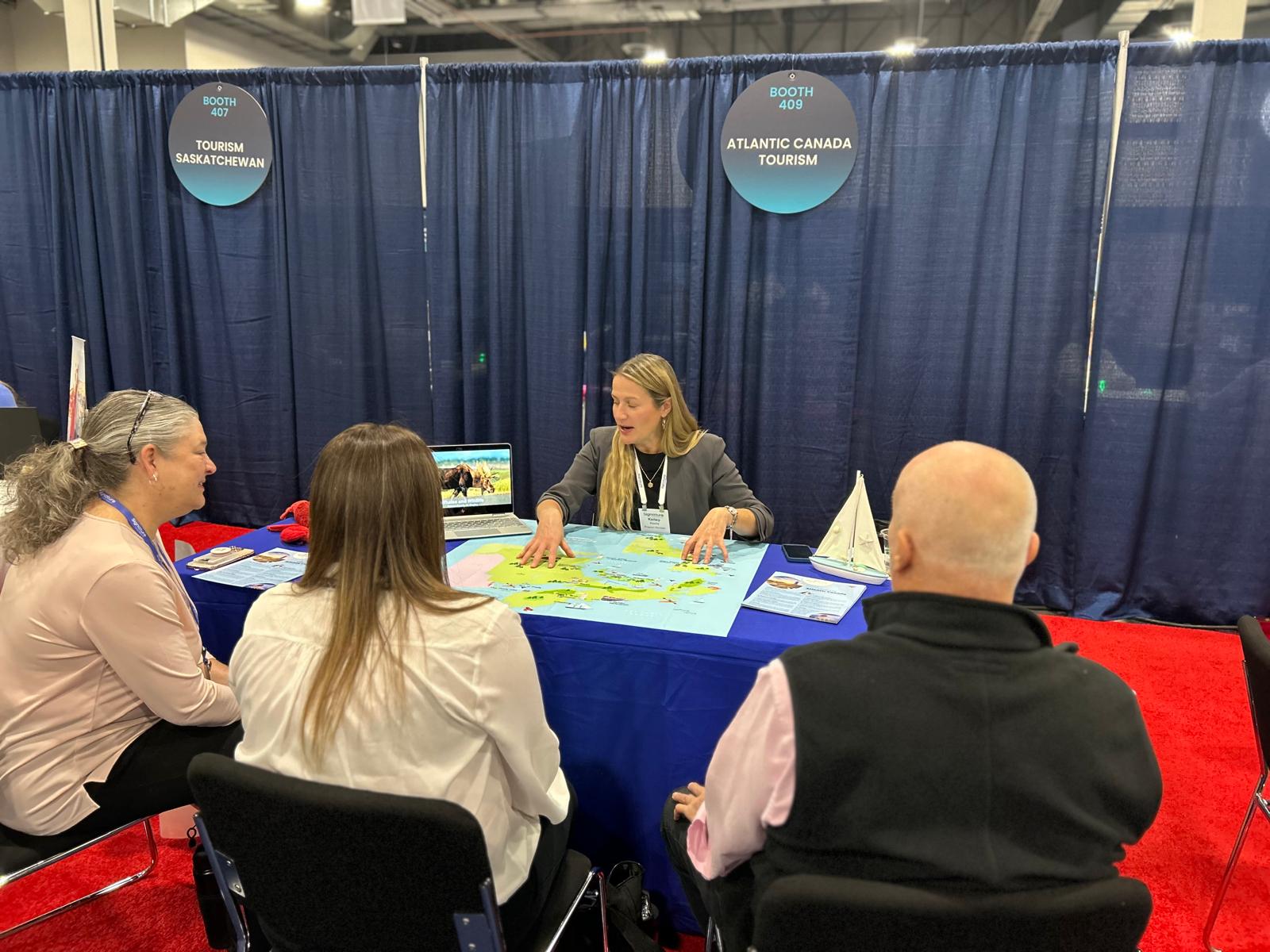 Kelley Keefe, ACAT, participating in Atlantic Canada networking appointments with travel advisors.