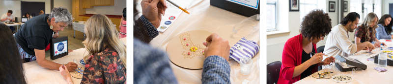 Indigenous glass beading experience images.
