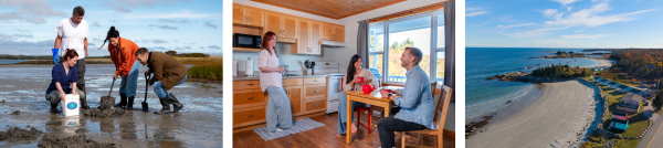 Beachfront stay and clam digging experience photos from Seaside Cottages. 