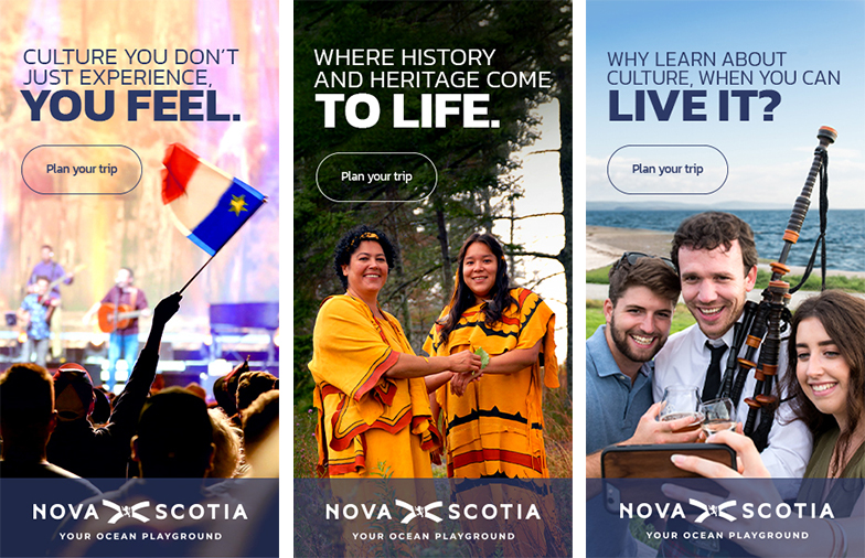 Sample of display ads featuring cultural experiences.