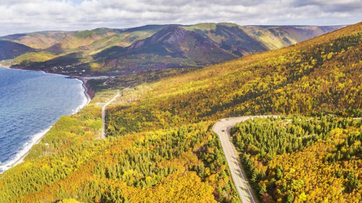 Cabot Trail in fall.