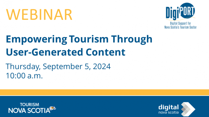 A slide for a Sept 5 at 10am webinar about Empowering Tourism Through User-Generated Content