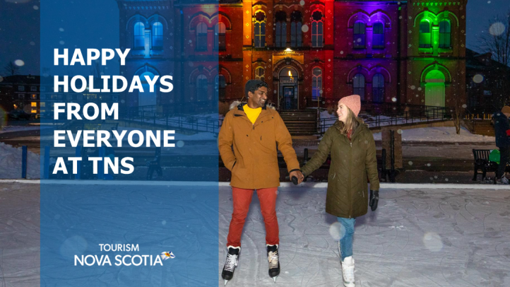 Two people skating at the Civic Square in Truro. 