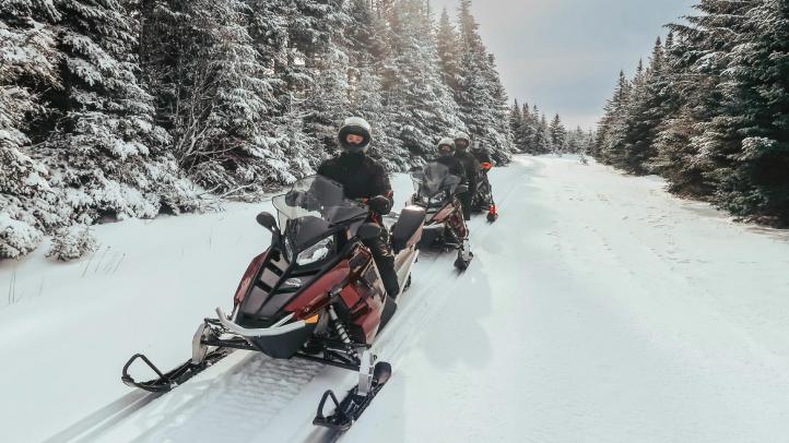 Snowmobiling experience near Hunter's Mountain, Nova Scotia. 