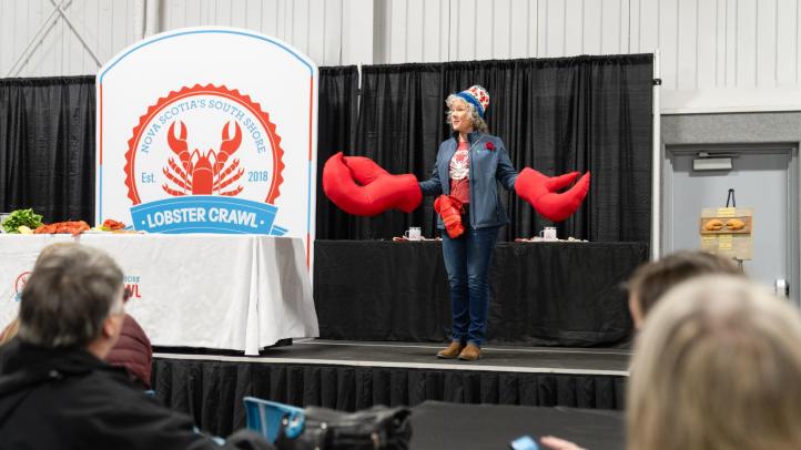 The stage at the Lobster Roll-Off at the Lobster Crawl Festival.