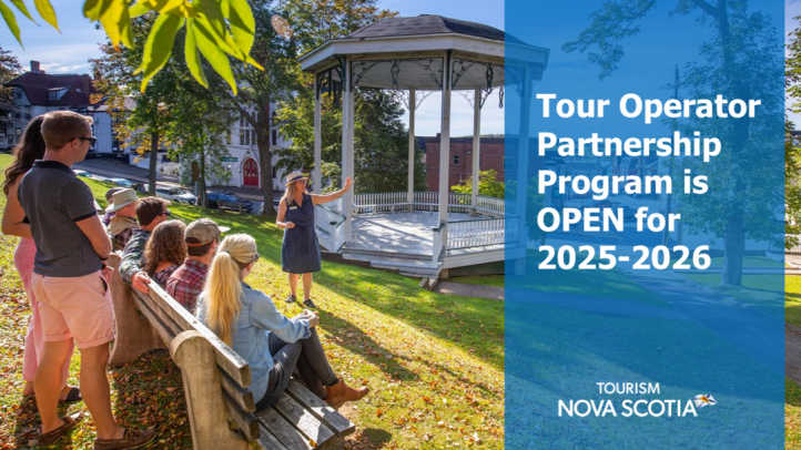 A group listens to their guide during the Lunenburg Walking Tours. 