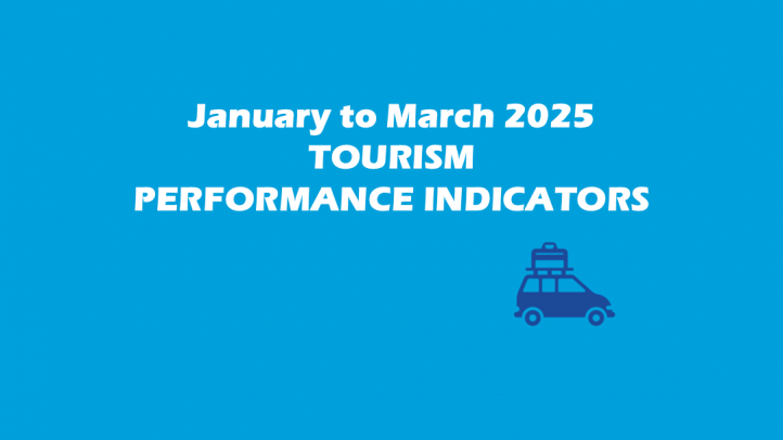 Slide image with the words "January to March 2025 Tourism Performance Indicators". 