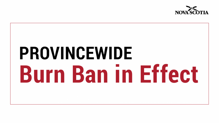 Logo saying Provincewide Burn Ban in Effect