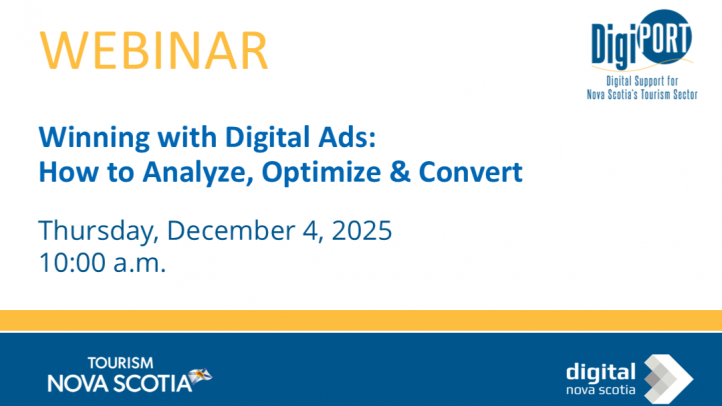 Webinar Graphic indicating an event on December 4, 2025 for learning about digital advertising. 
