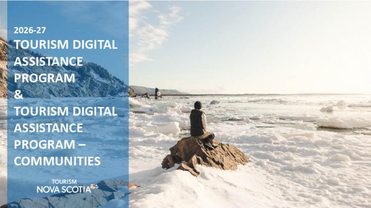 A person back to sitting on a rock looking at the ocean in the winter
