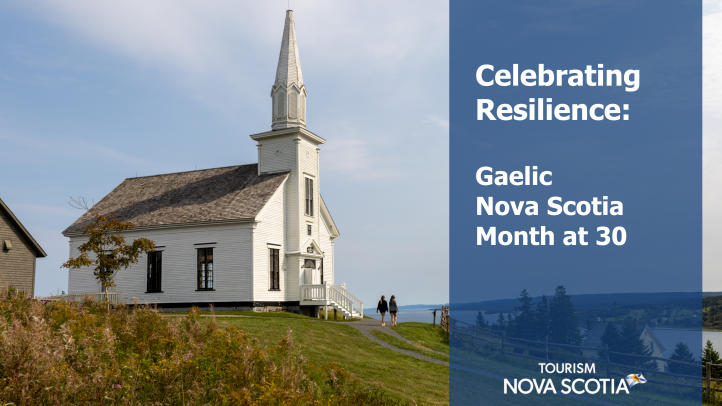 A picture of the church at the Highland Village in Nova Scotia. 