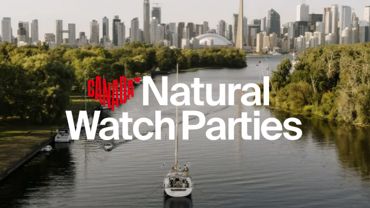Image of Toronto cityscape with text saying Destination Canada Natural Watch Parties for FIFA 2026