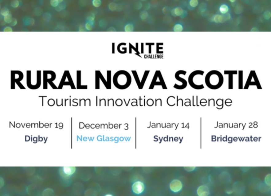 Ignite Rural Nova Scotia Tourism Innovation Challenge poster.