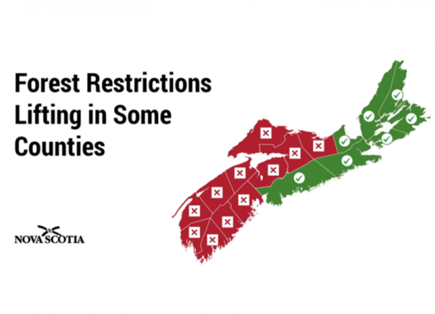 Forest Restrictions Lifting in Some Counties image of Nova Scotia. 
