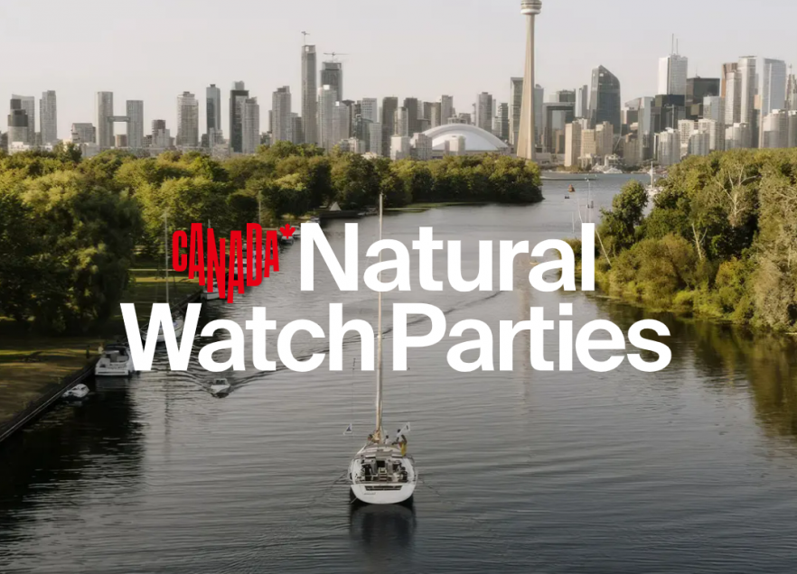 Image of Toronto cityscape with text saying Destination Canada Natural Watch Parties for FIFA 2026