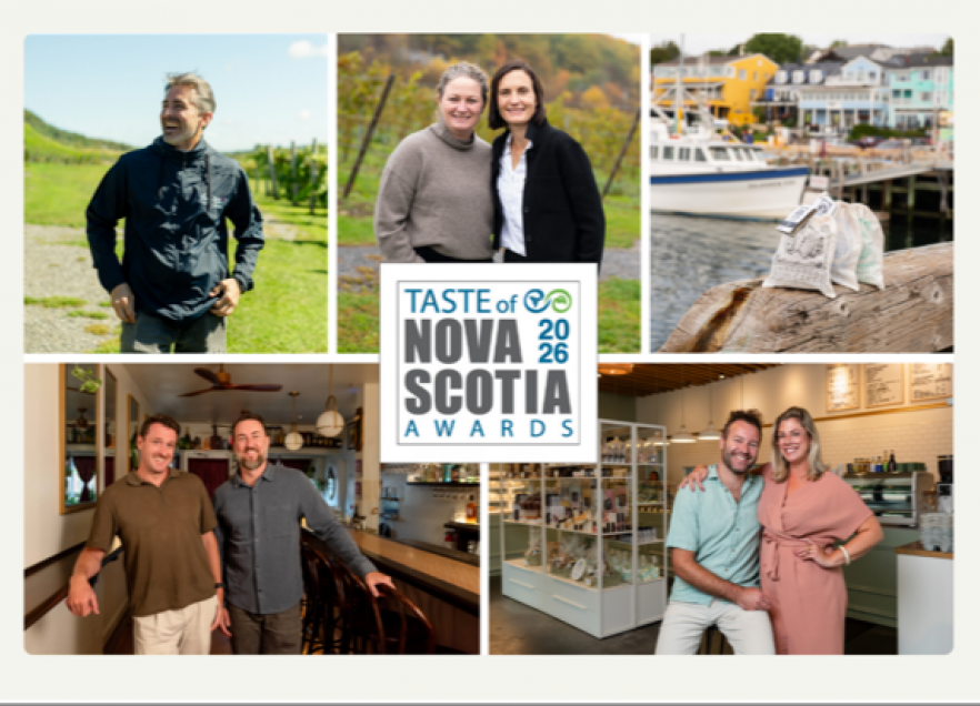 A five winners of the Taste of Nova Scotia awards for 2026 are featured in this photo. 