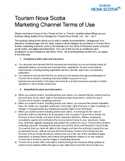 Marketing channel terms of use for TNS. 